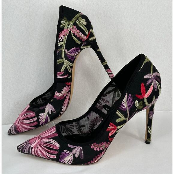 Mix No. 6 Dignity Floral Mesh Fabric Embroidered Pumps Party Dressy Wedding 9.5 - Picture 1 of 8